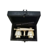 Nautical Binocular Solid Brass Handle with Wooden Box BP03
